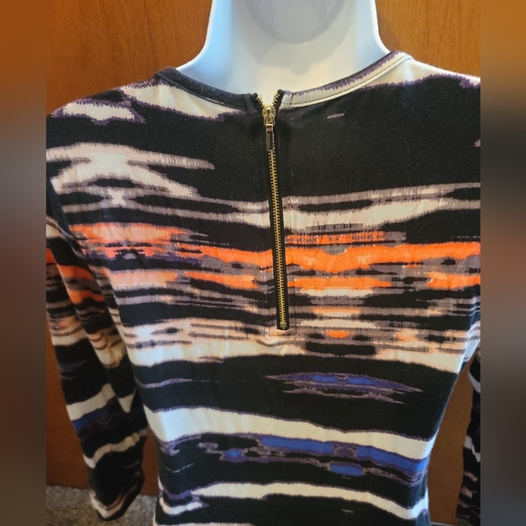 Bebe gorgeous tiger tye dye lace front zip back dress szM - Picture 5 of 6